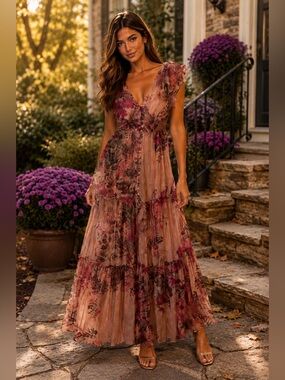 HEMANT & NANDITA Leah Floral Maxi Dress size XS video